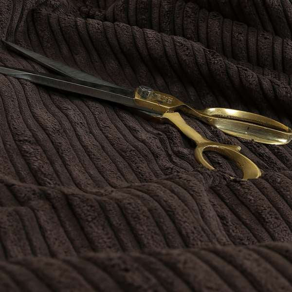 York High Low Corduroy Fabric In Chocolate Brown Colour - Roman Blinds