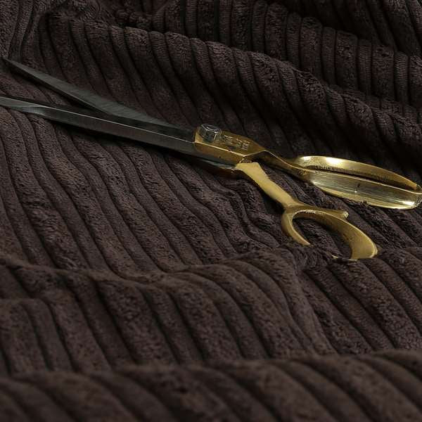 York High Low Corduroy Fabric In Chocolate Brown Colour - Made To Measure Curtains