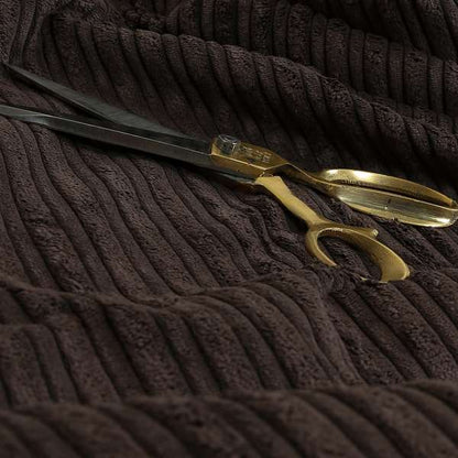 York High Low Corduroy Fabric In Chocolate Brown Colour