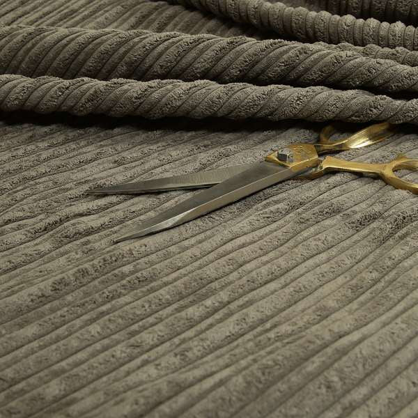 York High Low Corduroy Fabric In Slate Grey Colour - Made To Measure Curtains