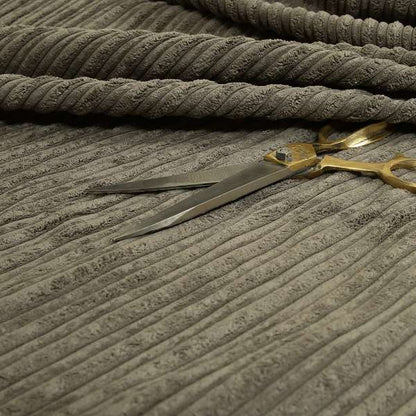 York High Low Corduroy Fabric In Slate Grey Colour - Made To Measure Curtains