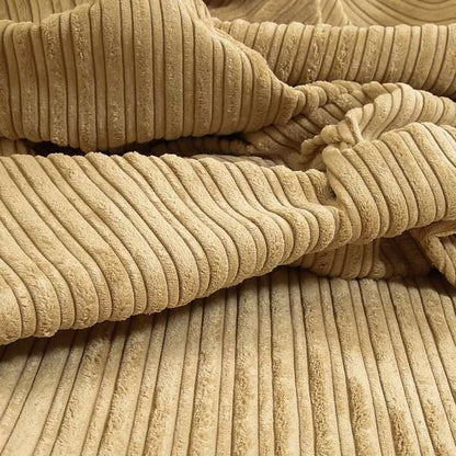 York High Low Corduroy Fabric In Beige Sand Colour - Made To Measure Curtains