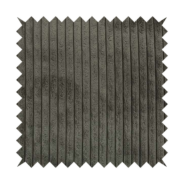 York High Low Chunky Corduroy Fabric In Charcoal Grey Colour Super Jumbo Cord - Roman Blinds