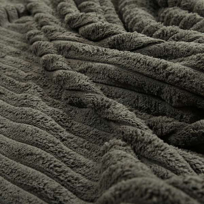York High Low Chunky Corduroy Fabric In Charcoal Grey Colour Super Jumbo Cord - Handmade Cushions