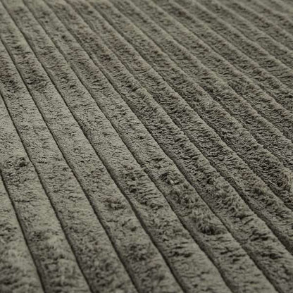 York High Low Chunky Corduroy Fabric In Charcoal Grey Colour Super Jumbo Cord - Roman Blinds