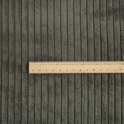 York High Low Chunky Corduroy Fabric In Charcoal Grey Colour Super Jumbo Cord - Made To Measure Curtains