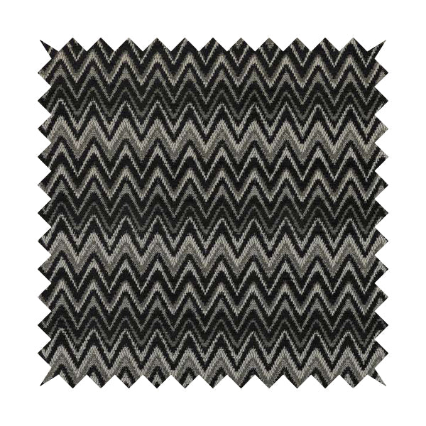 Zanzibar Chevron Pattern Soft Textured Chenille Material Grey Colour Upholstery Fabrics - Made To Measure Curtains