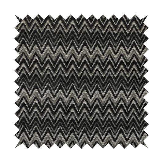 Zanzibar Chevron Pattern Soft Textured Chenille Material Grey Colour Upholstery Fabrics