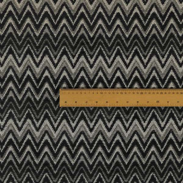 Zanzibar Chevron Pattern Soft Textured Chenille Material Grey Colour Upholstery Fabrics - Handmade Cushions
