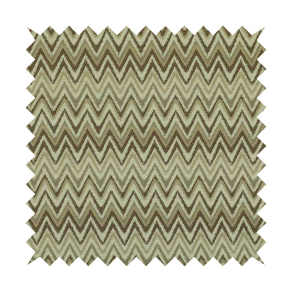 Zanzibar Chevron Pattern Soft Textured Chenille Material Cream Beige Colour Upholstery Fabrics - Handmade Cushions