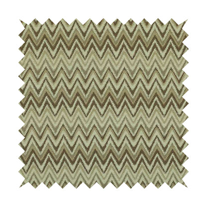 Zanzibar Chevron Pattern Soft Textured Chenille Material Cream Beige Colour Upholstery Fabrics - Made To Measure Curtains