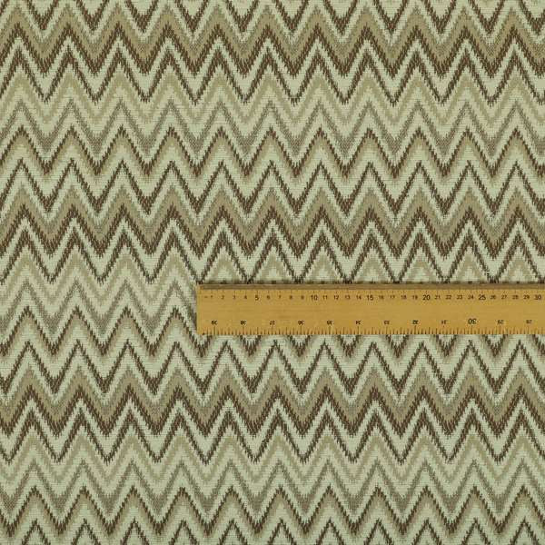 Zanzibar Chevron Pattern Soft Textured Chenille Material Cream Beige Colour Upholstery Fabrics - Roman Blinds