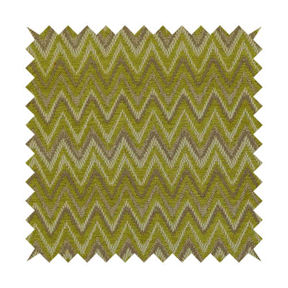 Zanzibar Chevron Pattern Soft Textured Chenille Material Green Colour Upholstery Fabrics - Made To Measure Curtains