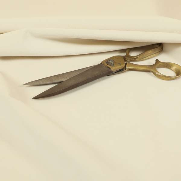 Zouk Plain Durable Velvet Brushed Cotton Effect Upholstery Fabric White Colour - Roman Blinds