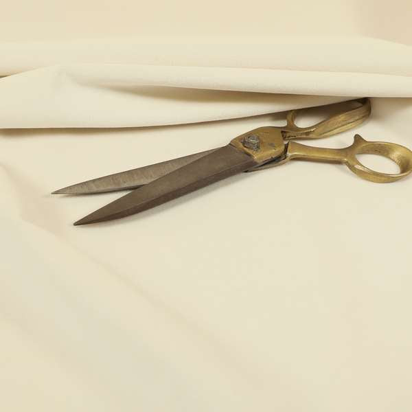 Zouk Plain Durable Velvet Brushed Cotton Effect Upholstery Fabric White Colour