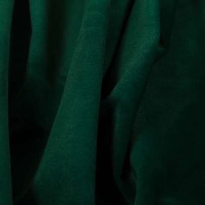 Zouk Plain Durable Velvet Brushed Cotton Effect Upholstery Fabric Forest Green Colour - Made To Measure Curtains