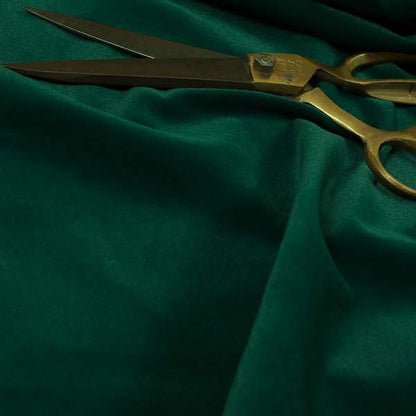 Zouk Plain Durable Velvet Brushed Cotton Effect Upholstery Fabric Forest Green Colour - Made To Measure Curtains