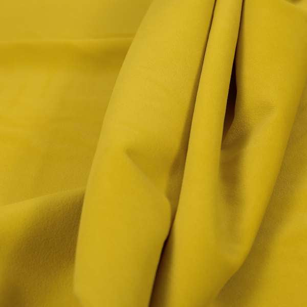 Zouk Plain Durable Velvet Brushed Cotton Effect Upholstery Fabric Bumblebee Yellow Colour