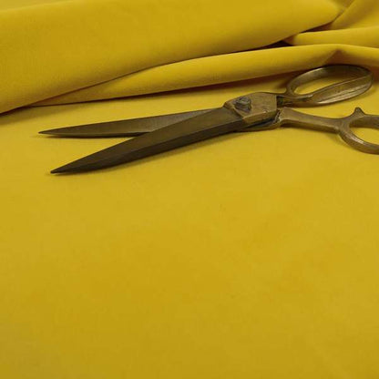 Zouk Plain Durable Velvet Brushed Cotton Effect Upholstery Fabric Bumblebee Yellow Colour - Roman Blinds