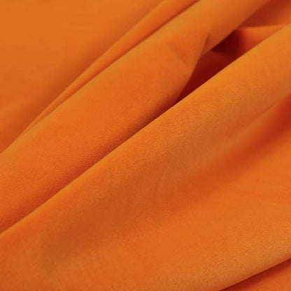 Zouk Plain Durable Velvet Brushed Cotton Effect Upholstery Fabric Flame Orange Colour - Roman Blinds