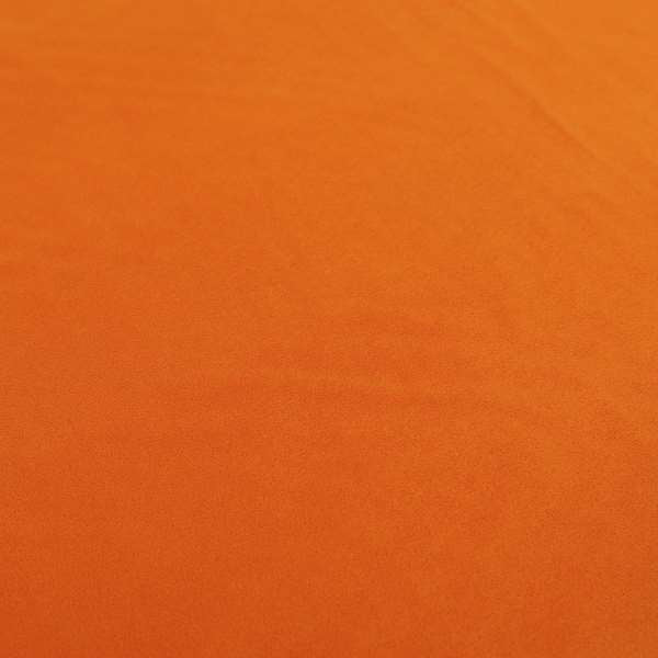 Zouk Plain Durable Velvet Brushed Cotton Effect Upholstery Fabric Flame Orange Colour - Made To Measure Curtains