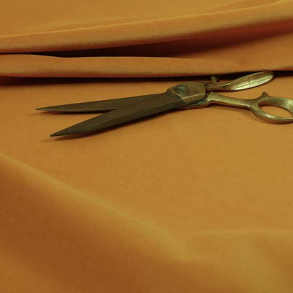 Zouk Plain Durable Velvet Brushed Cotton Effect Upholstery Fabric Bronze Orange Colour