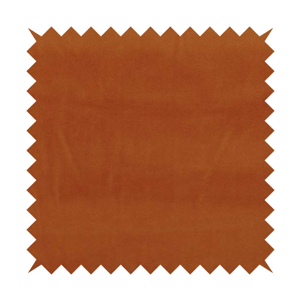 Zouk Plain Durable Velvet Brushed Cotton Effect Upholstery Fabric Burnt Orange Colour