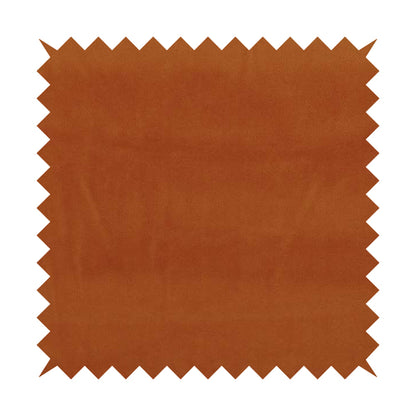 Zouk Plain Durable Velvet Brushed Cotton Effect Upholstery Fabric Burnt Orange Colour