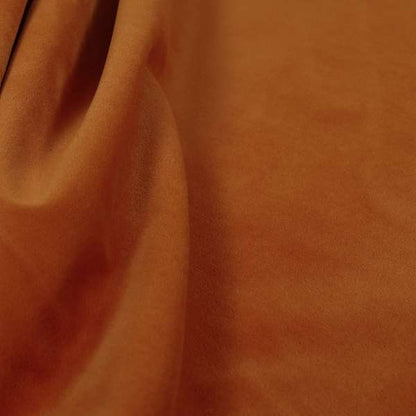 Zouk Plain Durable Velvet Brushed Cotton Effect Upholstery Fabric Burnt Orange Colour - Roman Blinds