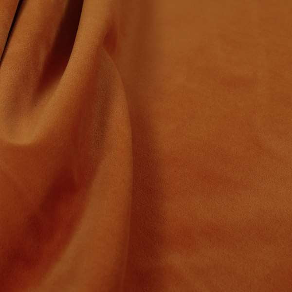 Zouk Plain Durable Velvet Brushed Cotton Effect Upholstery Fabric Burnt Orange Colour