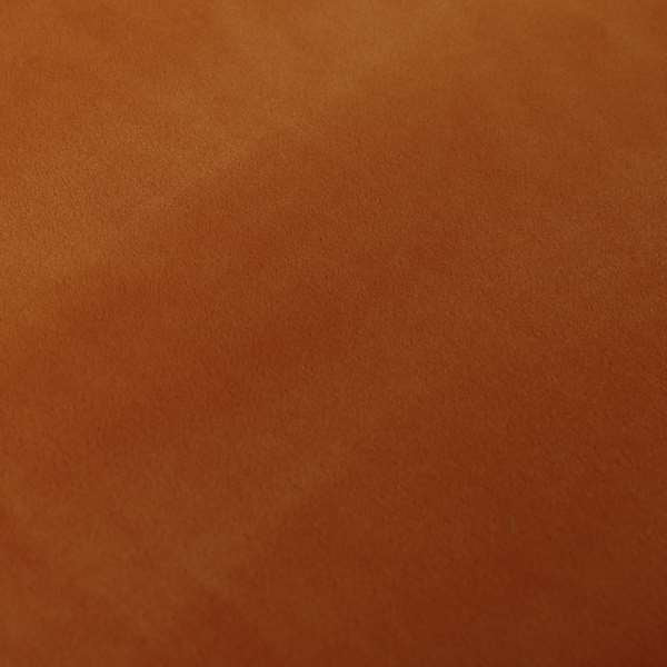 Zouk Plain Durable Velvet Brushed Cotton Effect Upholstery Fabric Burnt Orange Colour