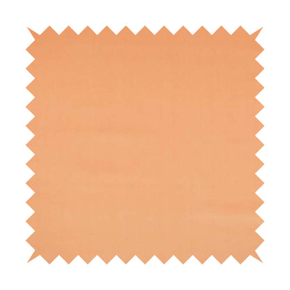 Zouk Plain Durable Velvet Brushed Cotton Effect Upholstery Fabric Peach Orange Colour