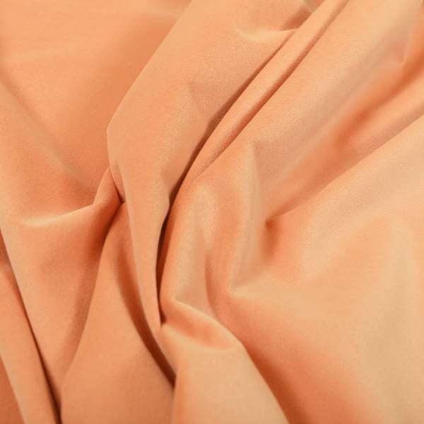 Zouk Plain Durable Velvet Brushed Cotton Effect Upholstery Fabric Peach Orange Colour - Made To Measure Curtains