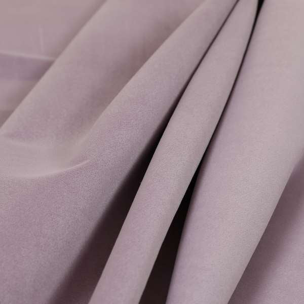 Zouk Plain Durable Velvet Brushed Cotton Effect Upholstery Fabric Lilac Purple Colour