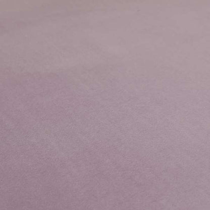 Zouk Plain Durable Velvet Brushed Cotton Effect Upholstery Fabric Lilac Purple Colour