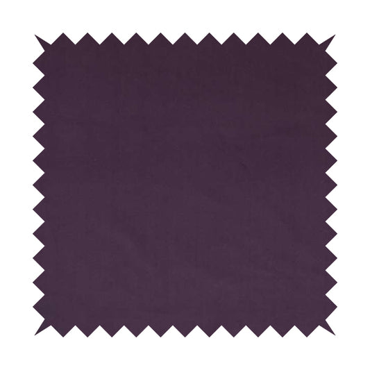 Zouk Plain Durable Velvet Brushed Cotton Effect Upholstery Fabric Raisin Purple Colour