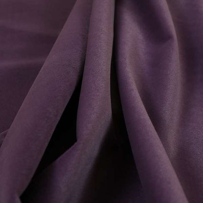 Zouk Plain Durable Velvet Brushed Cotton Effect Upholstery Fabric Raisin Purple Colour