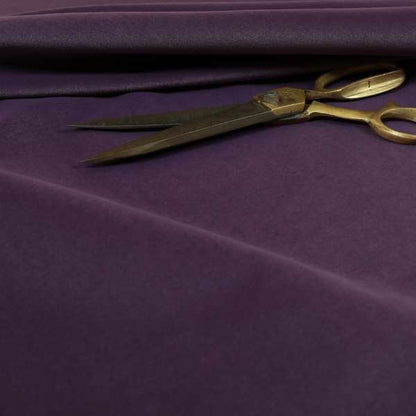 Zouk Plain Durable Velvet Brushed Cotton Effect Upholstery Fabric Raisin Purple Colour - Roman Blinds