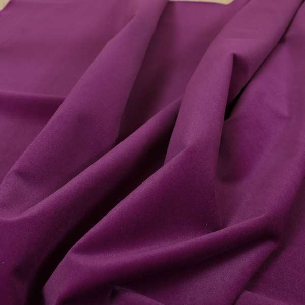 Zouk Plain Durable Velvet Brushed Cotton Effect Upholstery Fabric Violet Purple Colour - Made To Measure Curtains