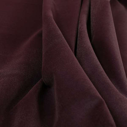 Zouk Plain Durable Velvet Brushed Cotton Effect Upholstery Fabric Eggplant Purple Colour - Roman Blinds