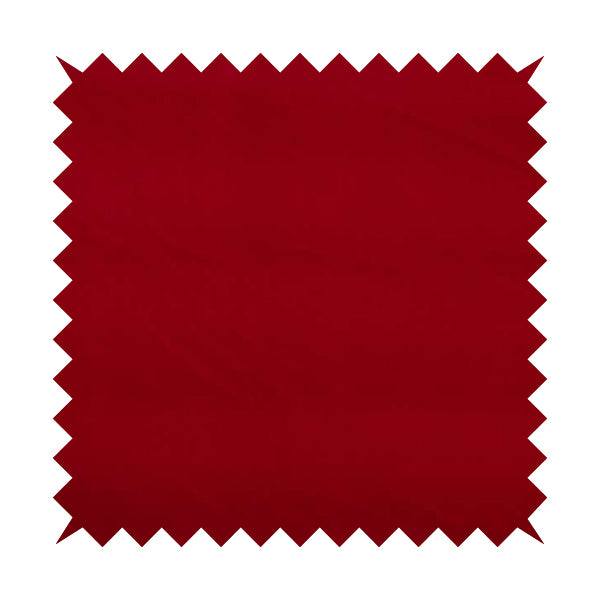 Zouk Plain Durable Velvet Brushed Cotton Effect Upholstery Fabric Scarlet Red Colour - Made To Measure Curtains