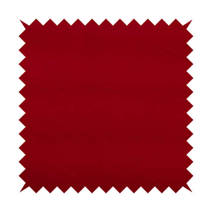 Zouk Plain Durable Velvet Brushed Cotton Effect Upholstery Fabric Scarlet Red Colour