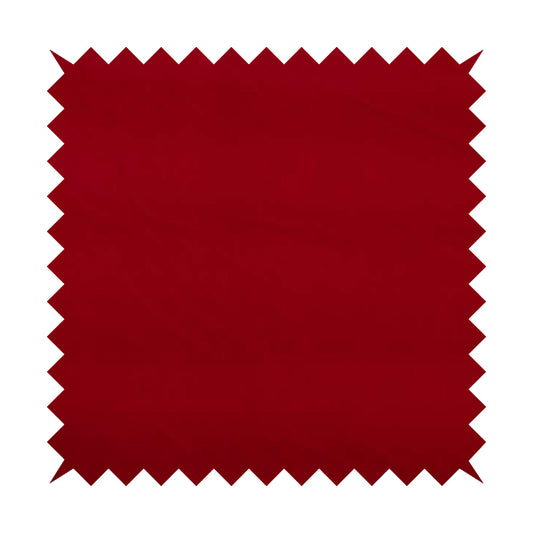 Zouk Plain Durable Velvet Brushed Cotton Effect Upholstery Fabric Scarlet Red Colour