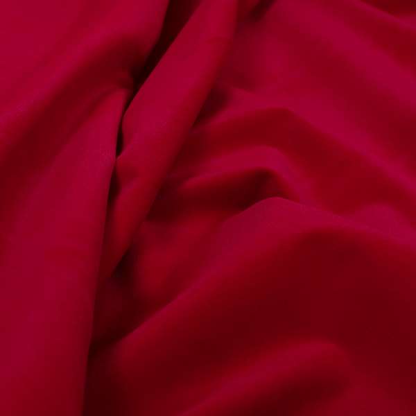 Zouk Plain Durable Velvet Brushed Cotton Effect Upholstery Fabric Scarlet Red Colour - Made To Measure Curtains