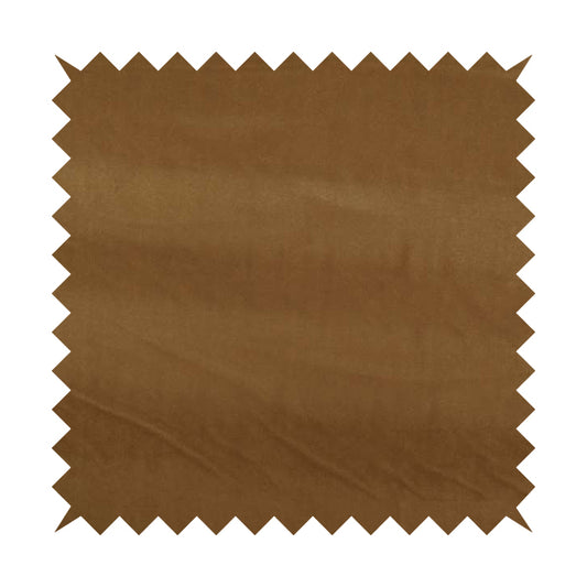 Zouk Plain Durable Velvet Brushed Cotton Effect Upholstery Fabric Tan Brown Colour