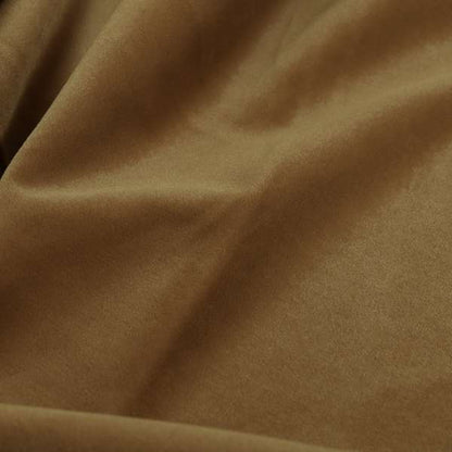 Zouk Plain Durable Velvet Brushed Cotton Effect Upholstery Fabric Tan Brown Colour - Roman Blinds