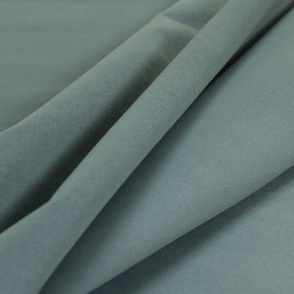 Zouk Plain Durable Velvet Brushed Cotton Effect Upholstery Fabric Slate Blue Grey Colour - Made To Measure Curtains