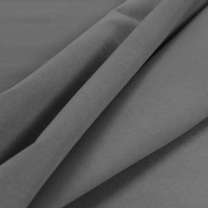 Zouk Plain Durable Velvet Brushed Cotton Effect Upholstery Fabric Anchor Grey Colour