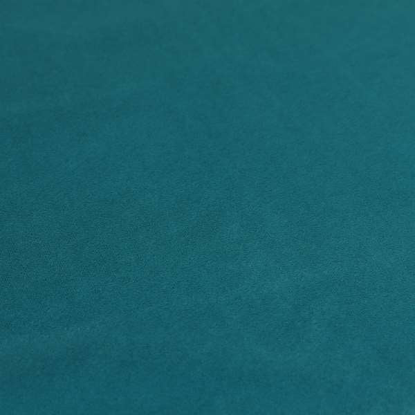 Zouk Plain Durable Velvet Brushed Cotton Effect Upholstery Fabric Azure Blue Colour - Made To Measure Curtains