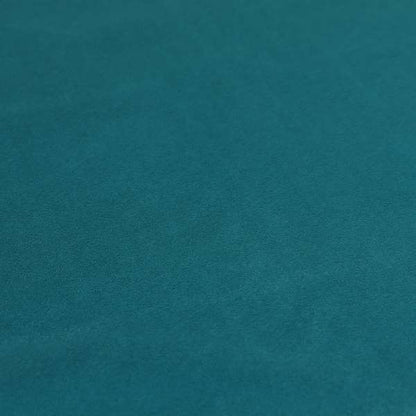 Zouk Plain Durable Velvet Brushed Cotton Effect Upholstery Fabric Azure Blue Colour - Made To Measure Curtains